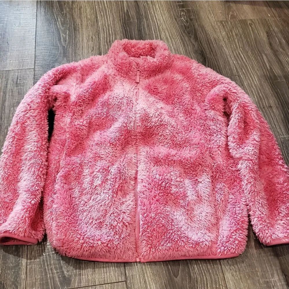 Girls Uniqlo Jacket Size 11-12 Kids Fluffy Pink Jacket